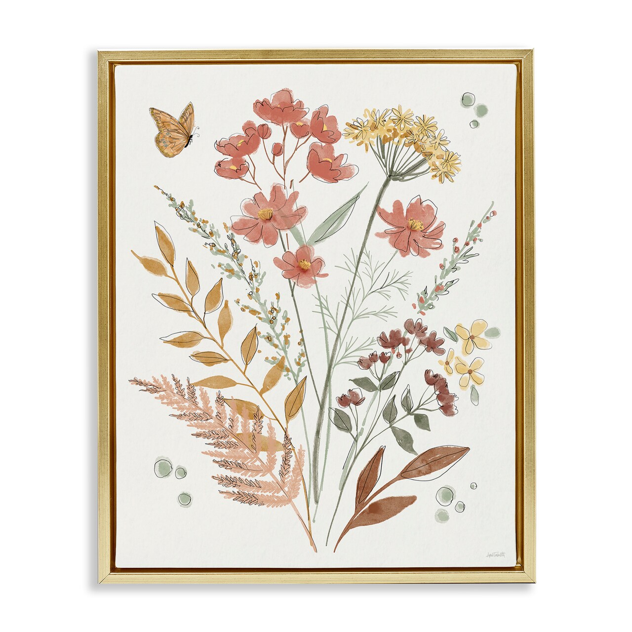 Stupell Industries Full Bloom Botanicals Framed Floater Canvas Wall Art Design by Anne Tavoletti